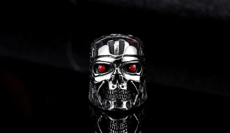 Terminator Movie Mens Ring - Stainless Steel Silver - Unisex