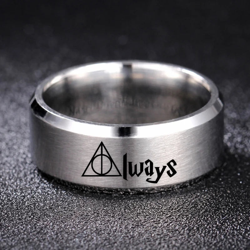 Deathly Hallows Harry Potter Always Ring - Stainless Steel Silver, Gold & Black - Unisex