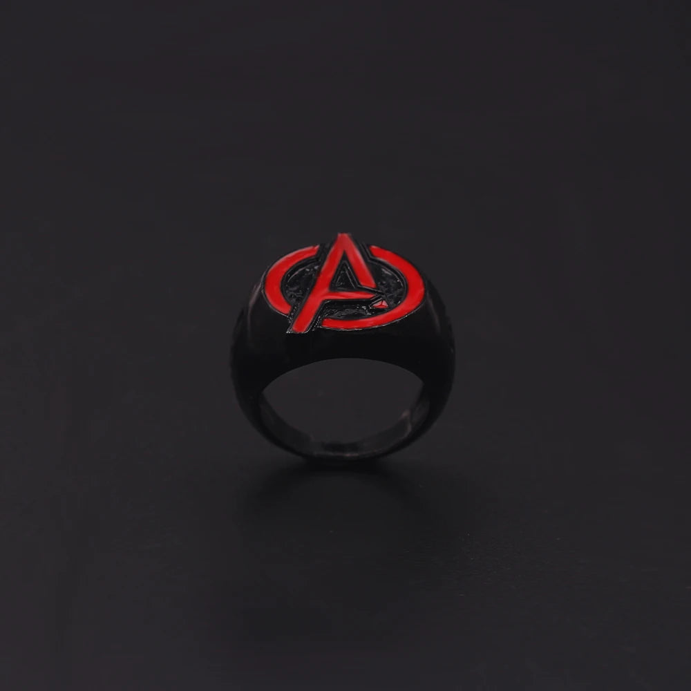 Avengers Ring Logo Superhero Mens Marvel Ring - Black & Red - Unisex