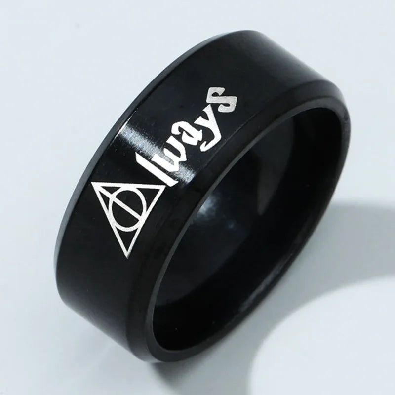Deathly Hallows Harry Potter Always Ring - Stainless Steel Silver, Gold & Black - Unisex