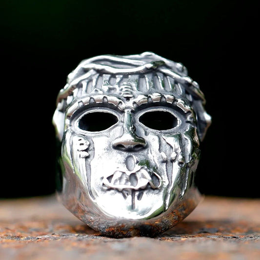 Joey Jordison Mask #2 Slipknot Ring - Stainless Steel Silver - Unisex - That Rock Aesthetic