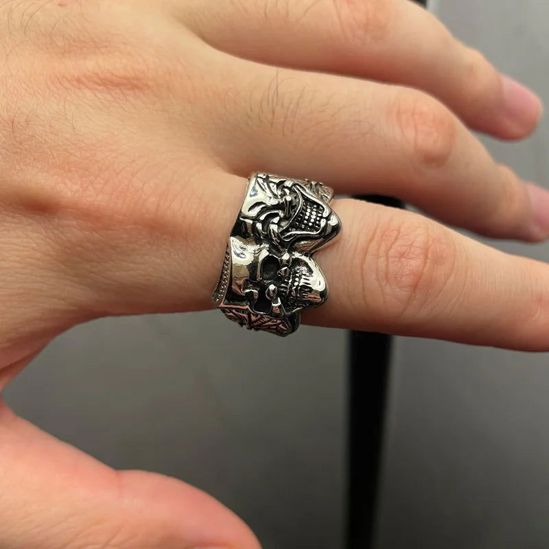 Skull Joker Ring DC Comics Superhero Mens Batman Ring - Silver - Unisex - Adjustable - That Rock Aesthetic