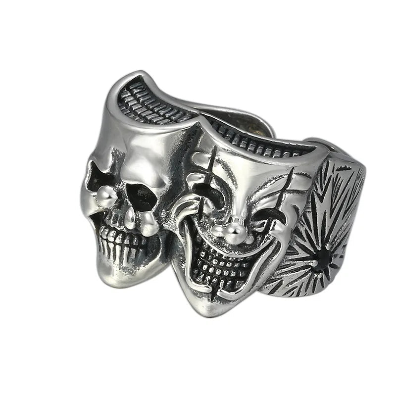 Skull Joker Ring DC Comics Superhero Mens Batman Ring - Silver - Unisex - Adjustable - That Rock Aesthetic