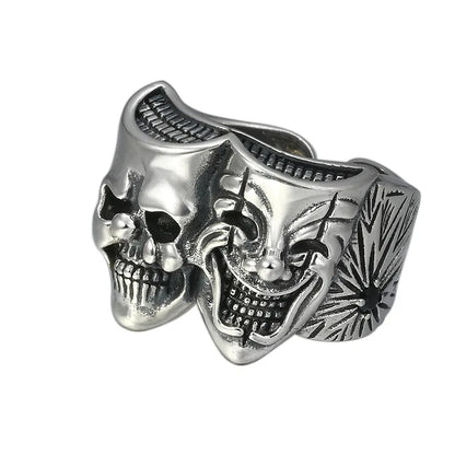 Skull Joker Ring DC Comics Superhero Mens Batman Ring - Silver - Unisex - Adjustable - That Rock Aesthetic