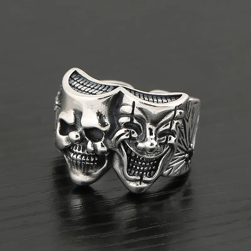 Skull Joker Ring DC Comics Superhero Mens Batman Ring - Silver - Unisex - Adjustable - That Rock Aesthetic