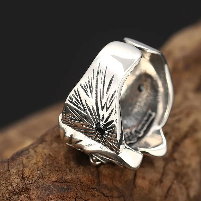 Skull Joker Ring DC Comics Superhero Mens Batman Ring - Silver - Unisex - Adjustable - That Rock Aesthetic