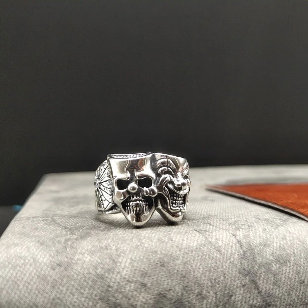 Skull Joker Ring DC Comics Superhero Mens Batman Ring - Silver - Unisex - Adjustable - That Rock Aesthetic