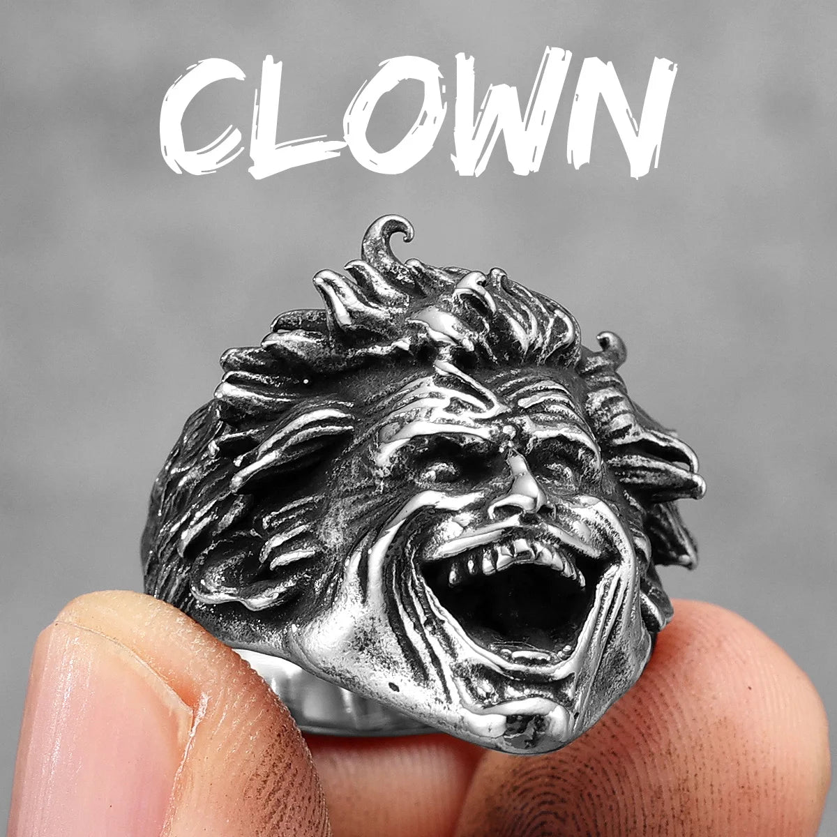Laughing Joker Ring #3 DC Comics Superhero Mens Batman Ring - Stainless Steel Silver - Unisex - That Rock Aesthetic