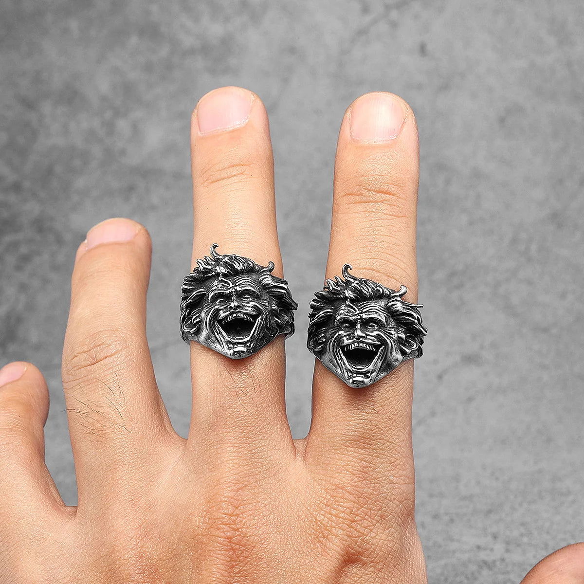 Laughing Joker Ring #3 DC Comics Superhero Mens Batman Ring - Stainless Steel Silver - Unisex - That Rock Aesthetic