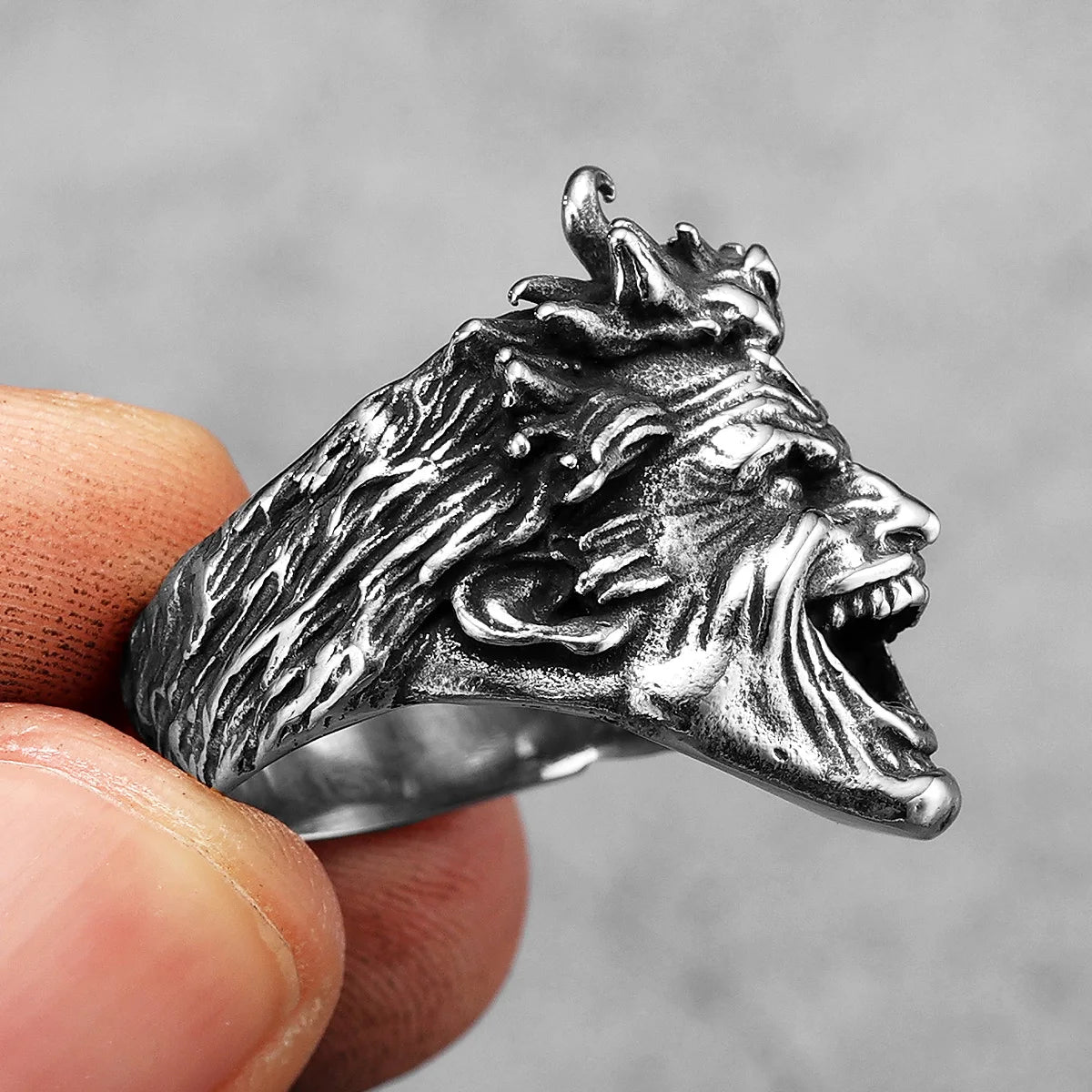 Laughing Joker Ring #3 DC Comics Superhero Mens Batman Ring - Stainless Steel Silver - Unisex - That Rock Aesthetic