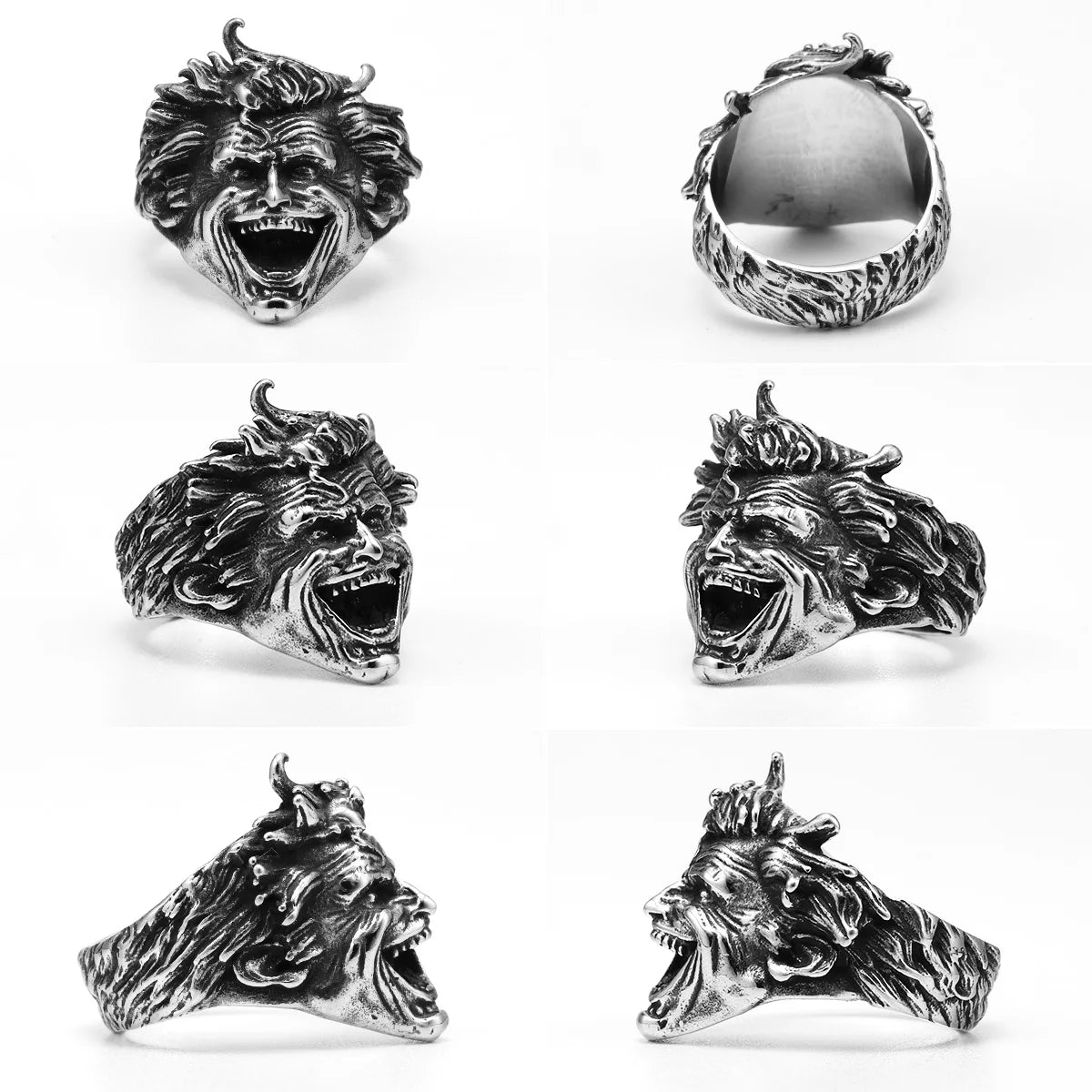 Laughing Joker Ring #3 DC Comics Superhero Mens Batman Ring - Stainless Steel Silver - Unisex - That Rock Aesthetic