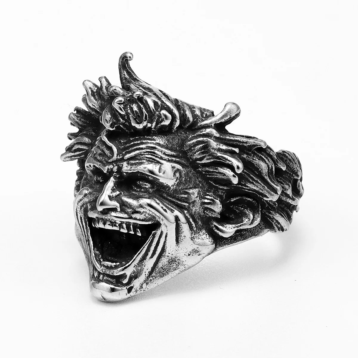 Laughing Joker Ring #3 DC Comics Superhero Mens Batman Ring - Stainless Steel Silver - Unisex - That Rock Aesthetic