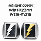 Lightning Bolt Square Mens Signet Ring - Stainless Steel Silver & Gold - Unisex - That Rock Aesthetic