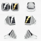 Lightning Bolt Square Mens Signet Ring - Stainless Steel Silver & Gold - Unisex - That Rock Aesthetic