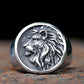 Lion Head Mens Signet Ring - Stainless Steel Silver - Unisex - That Rock Aesthetic