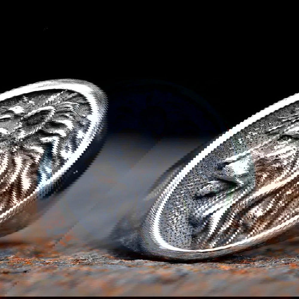 Lion Head Mens Signet Ring - Stainless Steel Silver - Unisex - That Rock Aesthetic