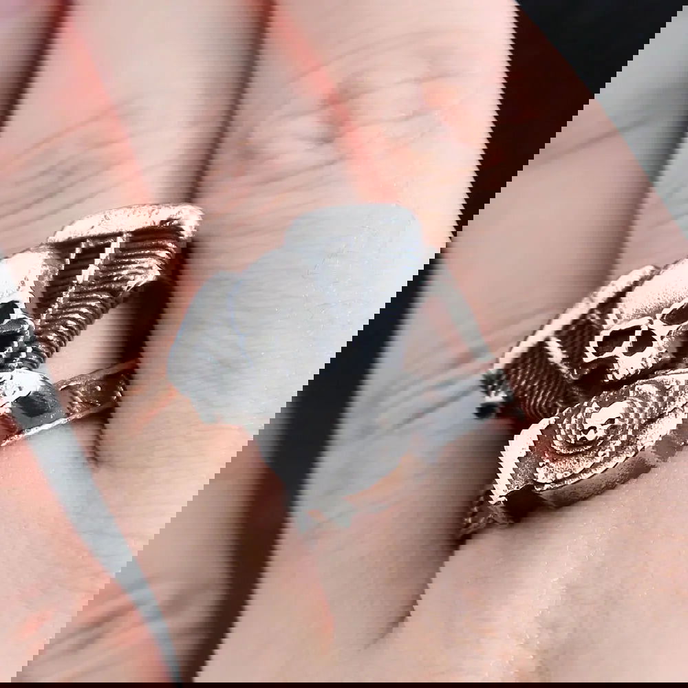 Live to Ride Motorcycle Skull Mens Biker Ring - Stainless Steel Silver - Unisex - That Rock Aesthetic