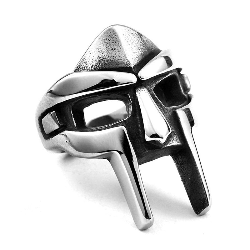 MF DOOM Ring Metal Mask Hip Hop Mens Ring - Silver - Unisex - That Rock Aesthetic
