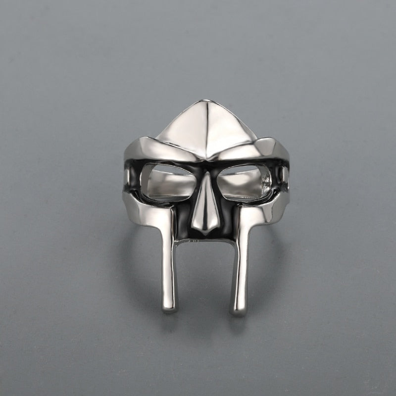 MF DOOM Ring Metal Mask Hip Hop Mens Ring - Silver - Unisex - That Rock Aesthetic