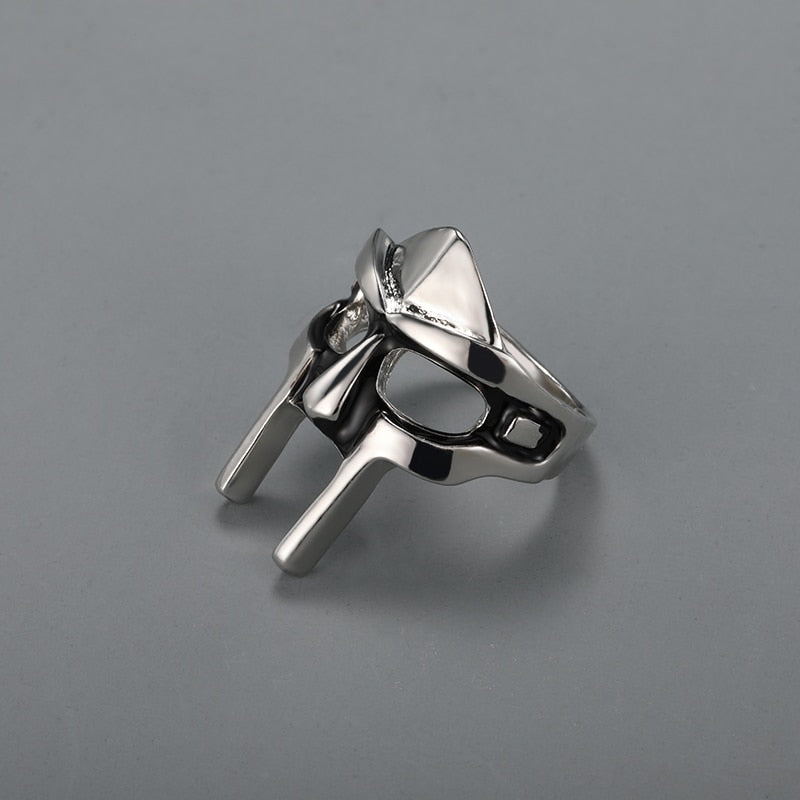 MF DOOM Ring Metal Mask Hip Hop Mens Ring - Silver - Unisex - That Rock Aesthetic
