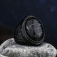 Marble Black Onyx Mens Gemstone Ring - Stainless Steel Black - Unisex - That Rock Aesthetic