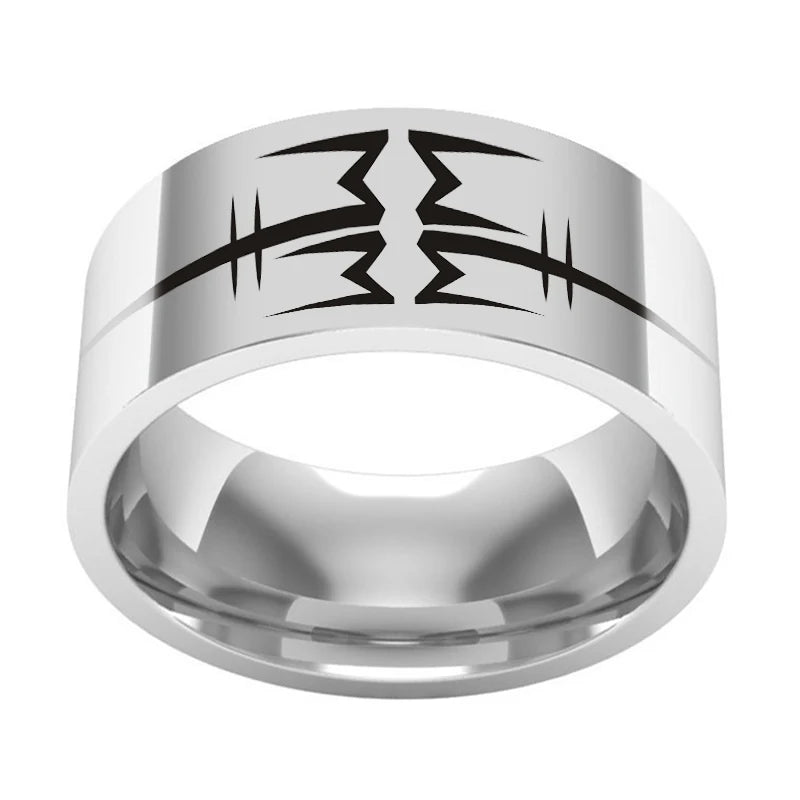 Marilyn Manson Ring Logo #2 Metal Rock Band Music Ring - Titanium Steel Silver - Unisex - That Rock Aesthetic