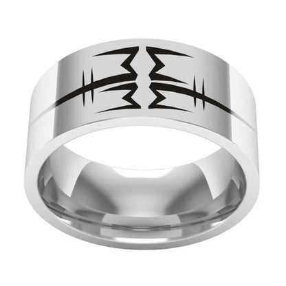 Marilyn Manson Ring Logo #2 Metal Rock Band Music Ring - Titanium Steel Silver - Unisex - That Rock Aesthetic