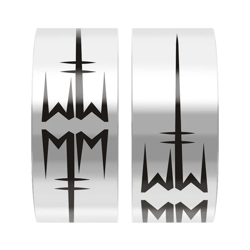 Marilyn Manson Ring Logo #2 Metal Rock Band Music Ring - Titanium Steel Silver - Unisex - That Rock Aesthetic