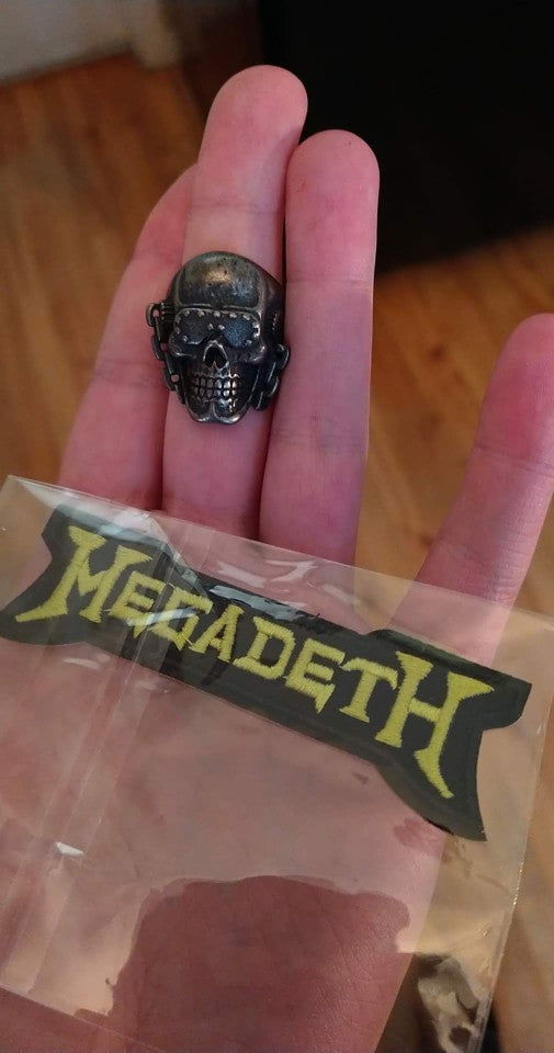 Megadeth Ring Mens Vic Rattlehead Ring Metal Music - Stainless Steel Silver - Unisex - That Rock Aesthetic