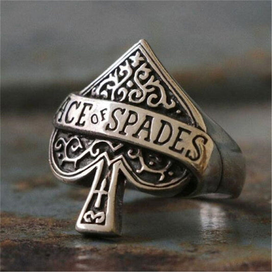 Motorhead Ring Lemmy Ace of Spades Ring Mens Music - Silver - Unisex - That Rock Aesthetic