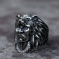 Native American Indian Chief Ring with Bear Headdress Mens Turquoise Ring - Stainless Steel Silver - Unisex - That Rock Aesthetic
