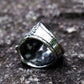 Native American Indian Chief Ring with Bear Headdress Mens Turquoise Ring - Stainless Steel Silver - Unisex - That Rock Aesthetic