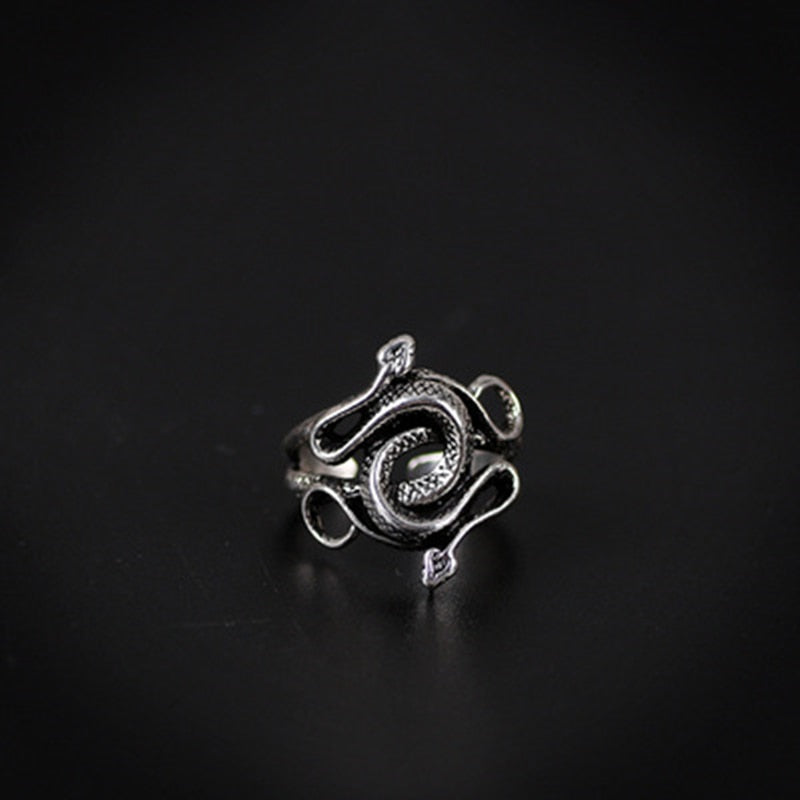 Natural Born Killers Double-Headed Mens Snake Ring - Silver - Unisex - That Rock Aesthetic