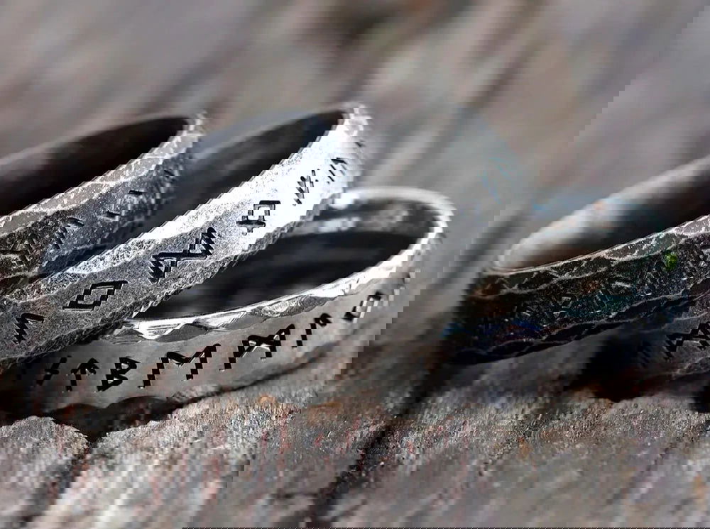 Nordic Norse Rune Viking Ring Mens - Stainless Steel Silver - Unisex - That Rock Aesthetic