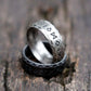 Nordic Norse Rune Viking Ring Mens - Stainless Steel Silver - Unisex - That Rock Aesthetic