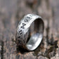 Nordic Norse Rune Viking Ring Mens - Stainless Steel Silver - Unisex - That Rock Aesthetic