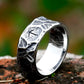 Nordic Norse Runes Viking Ring Mens - Stainless Steel Silver - Unisex - That Rock Aesthetic