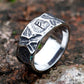Nordic Norse Runes Viking Ring Mens - Stainless Steel Silver - Unisex - That Rock Aesthetic