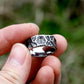 Nordic Norse Runes Viking Ring Mens - Stainless Steel Silver - Unisex - That Rock Aesthetic