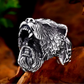 Norse Bear Viking Ring Mens - Stainless Steel Silver - Unisex - That Rock Aesthetic