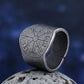 Norse Viking Compass Ring Mens Vegvisir - Stainless Steel Silver - Unisex - That Rock Aesthetic