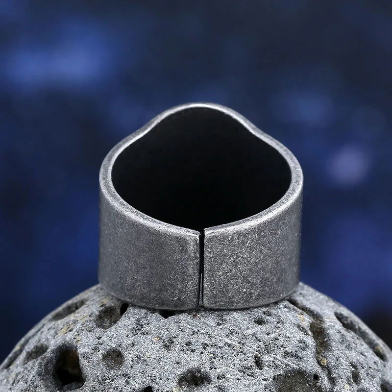 Norse Viking Compass Ring Mens Vegvisir - Stainless Steel Silver - Unisex - That Rock Aesthetic