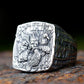 Norse Viking Warrior Odin Ring Mens - Stainless Steel Silver - Unisex - That Rock Aesthetic