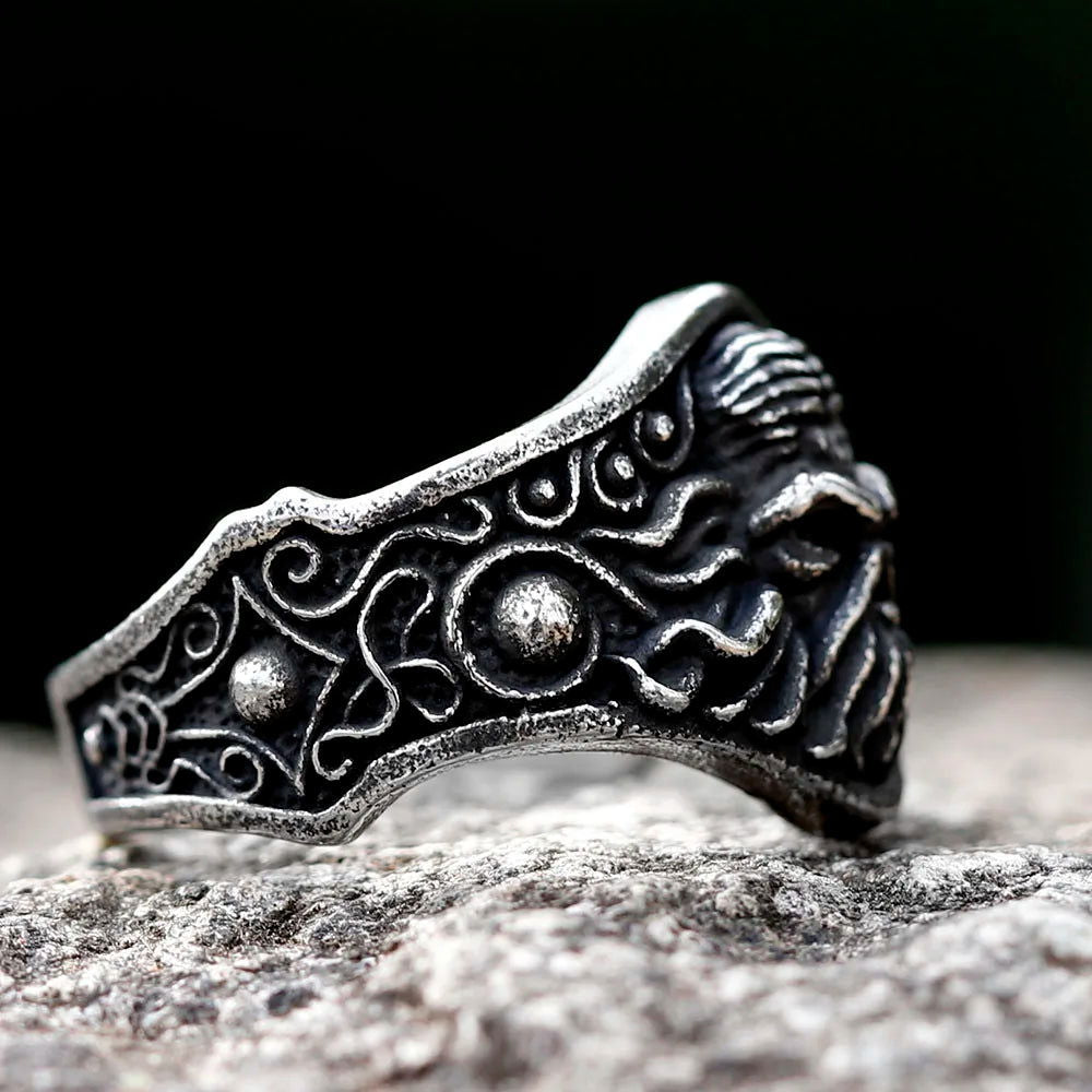 Octopus Cthulhu Mens Ring - Titanium Steel Silver - Unisex - That Rock Aesthetic