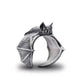 Open Bat Ring Mens - Silver, Gold & Black - Unisex - Adjustable - That Rock Aesthetic
