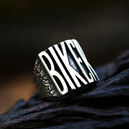 Outlaw Mens BIKER Ring - Stainless Steel Silver - Unisex - That Rock Aesthetic