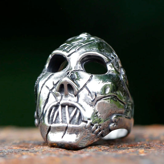 Paul Gray Mask Slipknot Ring - Stainless Steel Silver - Unisex - That Rock Aesthetic