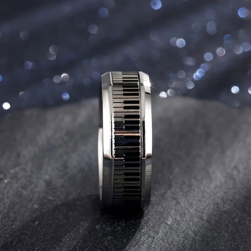Piano Music Ring - Stainless Steel Silver - Unisex - That Rock Aesthetic
