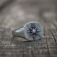 Star Polaris Compass Ring Mens Signet - Stainless Steel Silver - Unisex - That Rock Aesthetic