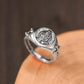 Praying Hands Mens Cross Ring - Silver - Unisex - Adjustable - That Rock Aesthetic